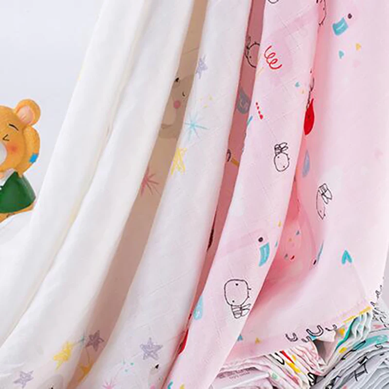 Baby Muslin Wraps Infant Baby Wash Cloth Bath Towel Swaddling Blanket for StrollerCotton 115*115cm Kids Bedding