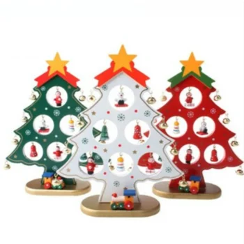 

3 Kinds of Christmas Wooden Christmas Tree Christmas Hanging Ornament Christmas Gift Red Green and White