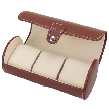 

Jewelry Storage Box Watch Case Roll 3 Slot Wristwatch Box Storage Cylinder Watch Box Drawer Organizer
