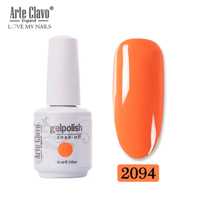 Arte Clavo 15 мл ногти осень зима оранжевая Серия Цветной Гель-лак для ногтей УФ светодиодный лак для ногтей инструменты для маникюра - Цвет: 2094