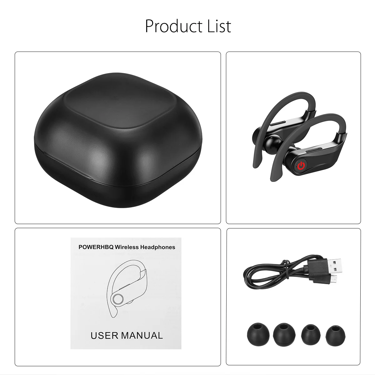Q62 power HQB беспроводные V5.0 bluetooth наушники стерео гарнитура с ушным крючком спортивная Гарнитура с светодиодный цифровой дисплей зарядная коробка