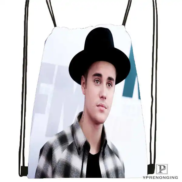 Custom Good-Justin-Bieber походная сумка на шнурке милый рюкзак для детей(черная спинка) 31x40 см#180611-03-130