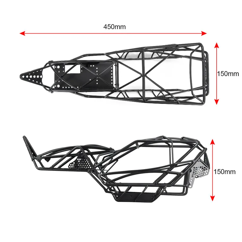 Стальная рама корпус ролл клетка шасси черный для 1:10 осевой TRX4 RC Гусеничный автомобиль