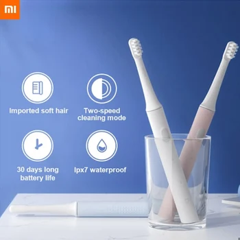 

Xiaomi Mijia Sonic Electric Toothbrush T100 IPX7 Waterproof Two-speed Mode High-frequency Vibration Endurance Long Smart Home