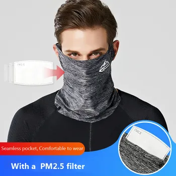

PM2.5 Unisex Head Face Neck Cover Mouth Mask Bandana Scarf Dustproof With Filter Breathable Reusable Face Mask Outdoor Sports