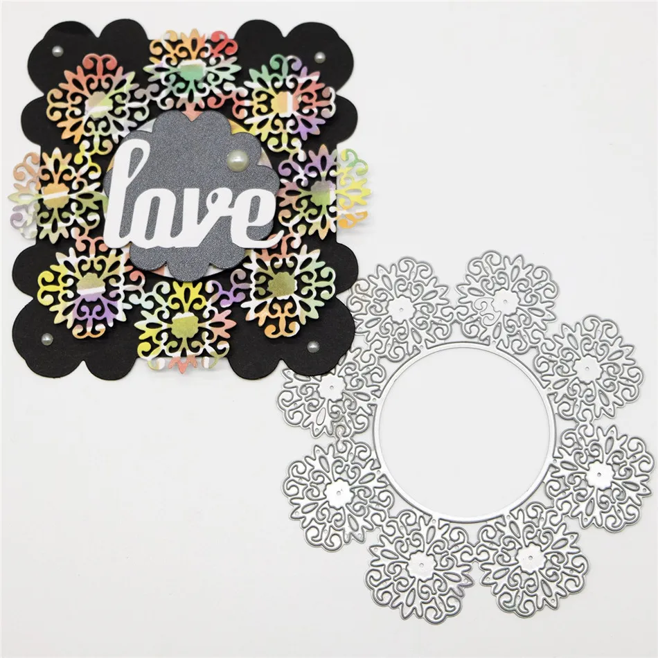 Eastshape Lace Circle Frame Dies Metal Cutting Dies for Card Making Scrapbooking Die Embossing Cuts Stencil Craft New