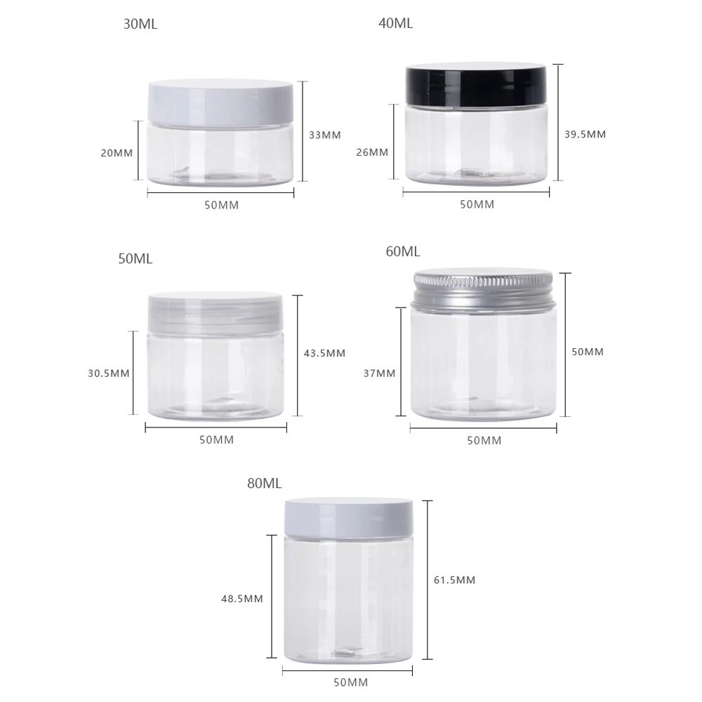 16 Barattoli In Plastica Trasparente 60 Ml Con Coperchio Oro - Contenitori Antiperdite Per Slime, Creme E Viaggio