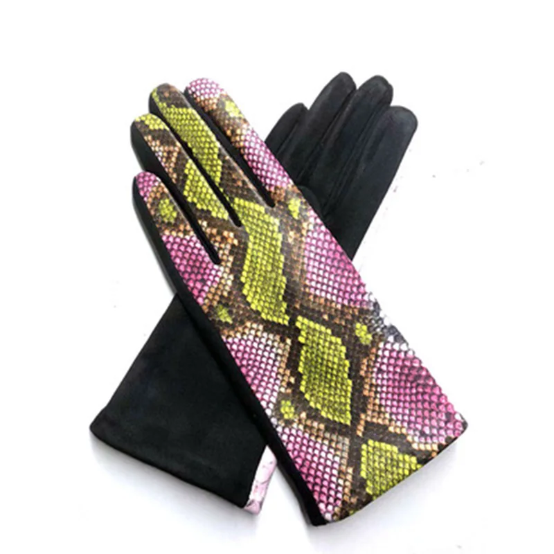 Women Bow Plush Wrist Cotton Touch Screen Driving Glove Winter Cashmere Thicken Full Finger Sport Cycling Warm Mitten H84