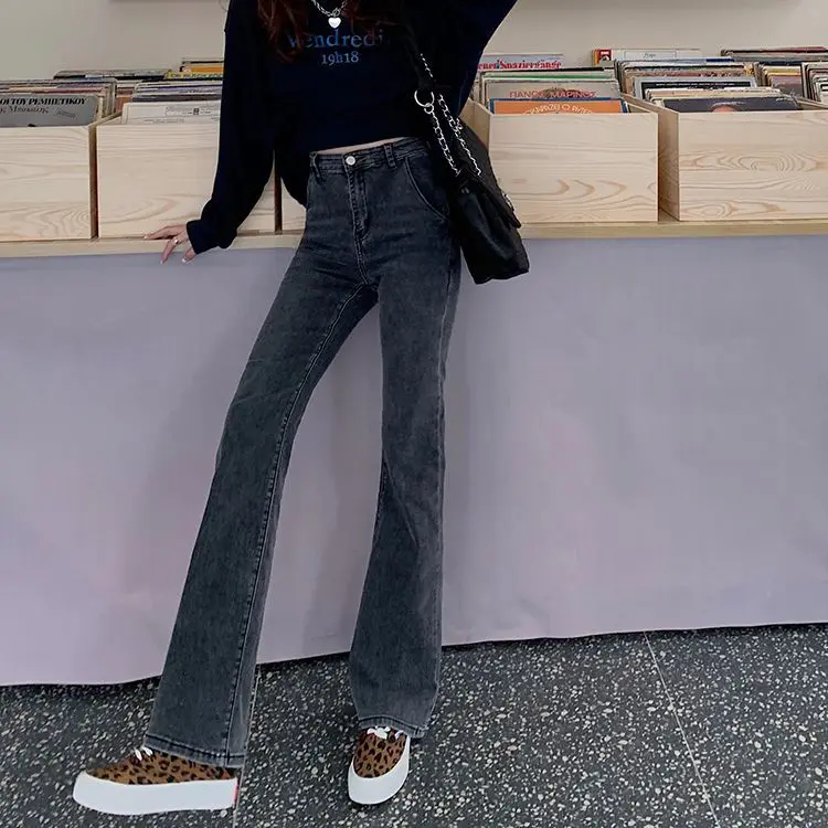 Jeans Women Washed Vintage Skinny Flare 