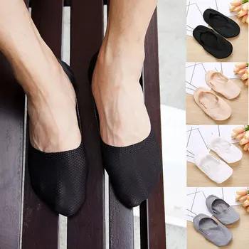 

Breathable Invisible Silicone Non-slip Silk Boat Socks Seamless Ankle Socks Men d88