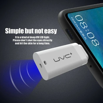 

Phone Mini UVC Disinfection LED Light Type-C USB Interface Plug Handheld Bactericidal Ultraviolet Lamp