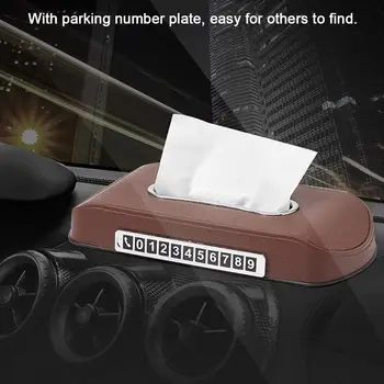 

Car Luxury Tissue Case Box Plastic Sun-proof Seat Type Automobile Central Control Temporary Stop Sign Napkin Drawer