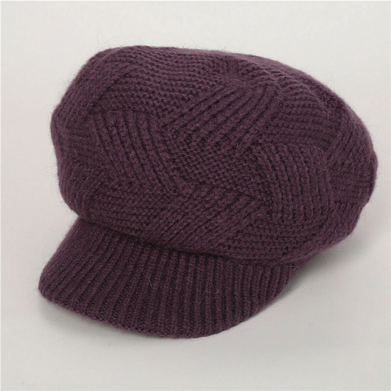 As photo shows Womens Girl Beret Hat Casual Warm Knit Hair Short Brim Fall Winter Snow Cap Fashion Slouchy Baggy Knitted Beanie Hats NEW - Цвет: As photo shows