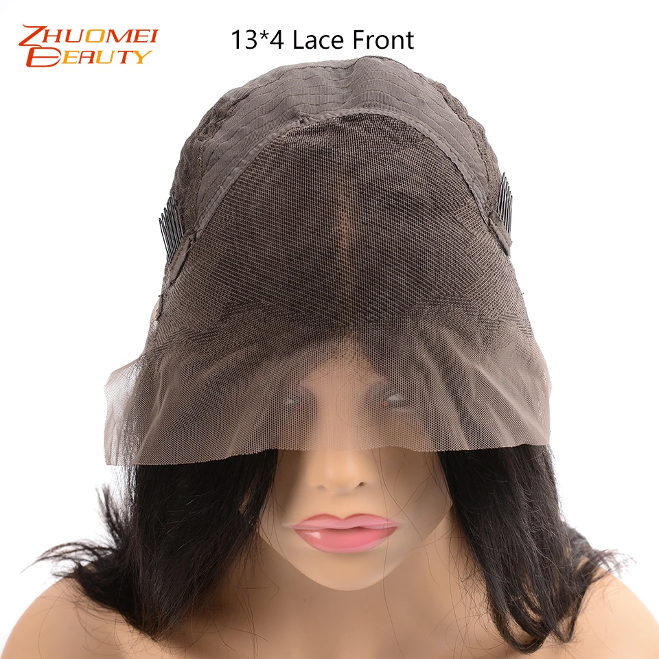 Zhuomei beauty 13*6 человеческие волосы на кружеве, парики, предварительно выщипанные 13*4 бразильские волнистые парики, 150% плотность, волосы remy, парики