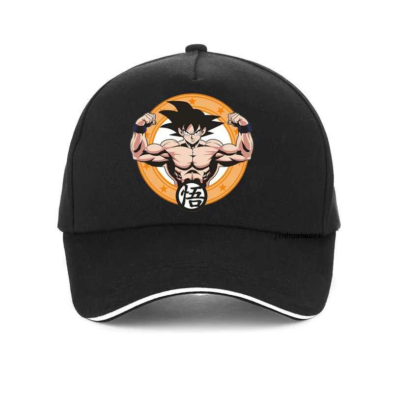 Черный Кепка Dragon Ball, Супер Saiyan, драконий жемчуг, Z Goku, бейсбольная кепка, Япония, Вегета, аниме, Torankusu, кепка, унисекс, регулируемая бейсболка, шапки - Цвет: Черный