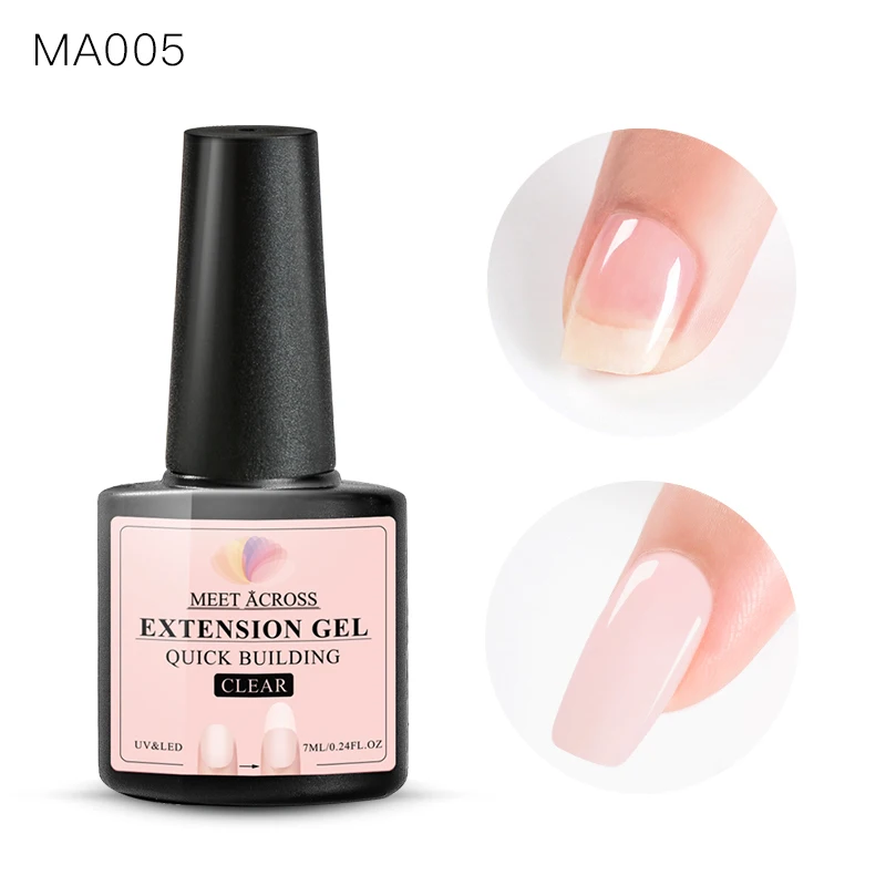 TS01212 MEET ACROSS Poly Nail Gel Polish Set LED Clear UV Extension Nail Varnish Art Kit Quick Building For Nails Manicure Tool - Цвет: TS01212