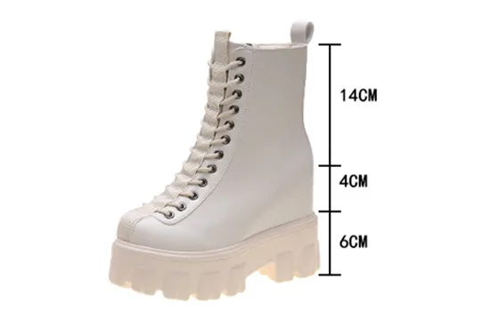 Новые женские ботинки г. Классические кеды на высокой платформе со шнуровкой, зимние теплые меховые ботинки на шнуровке кожаные ботинки на танкетке 10 см