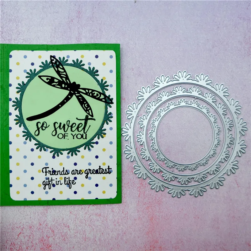 

Naifumodo Daisy Round Metal Cutting Dies Lace Circle DIY Etched Dies Craft Paper Card Making Scrapbooking Embossing 2019