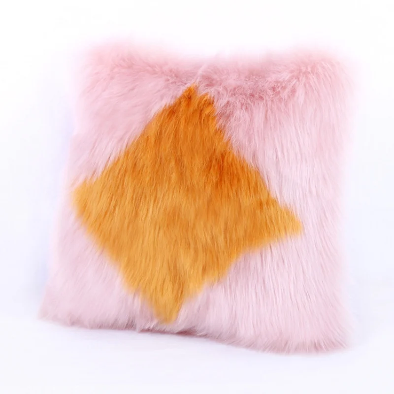 8 Colors Soft Plush Patchwork Color Design Pillowcase Home Decoration Pillow Cover Car Sofa Pillow Cushion Covers 40x40cm