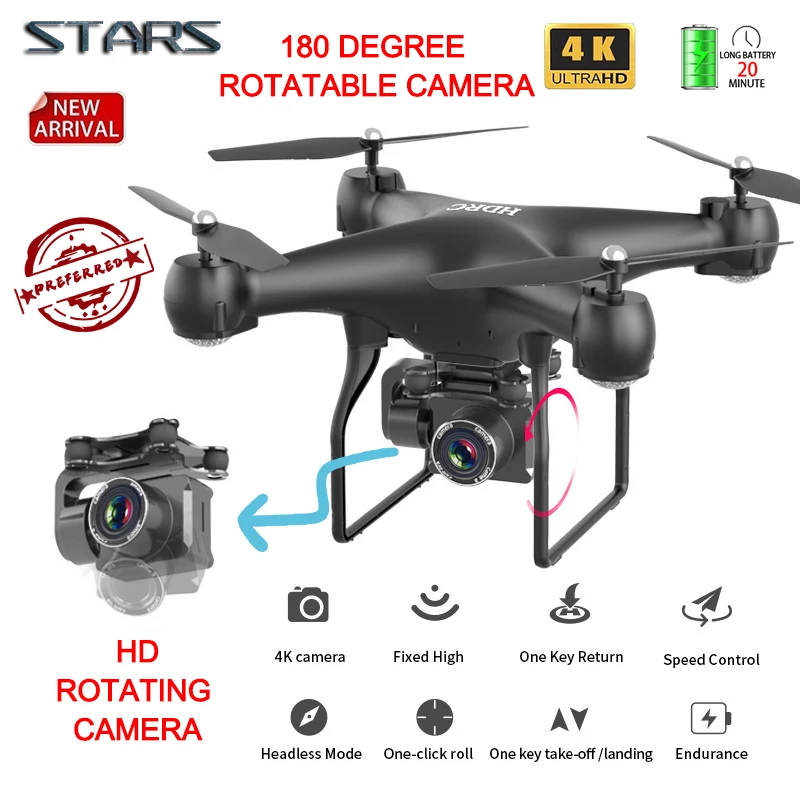 Gran venta Star-Dron S012 teledirigido, juguete para regalo, FPV, con cámara 4K, 16MP, fotografía aérea HD, Quadcopter, helicóptero, mantenimiento de altitud 8bWZwd9dOnO