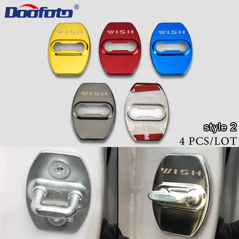 Doofoto 4x крышка дверного замка автомобиля для Toyota Wish Corolla Chr Rav4 Avensis T25 Auris Camry аксессуары Стайлинг защитный чехол логотип