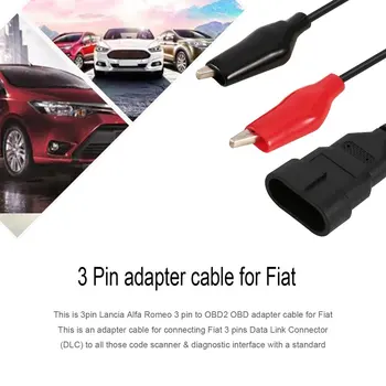

Aluminum Alloy 3 Pin OBD2 To 16 Pin Adapter Diagnostic Cable For Fiat Alfa Romeo Lancia Connector cable for Fiat
