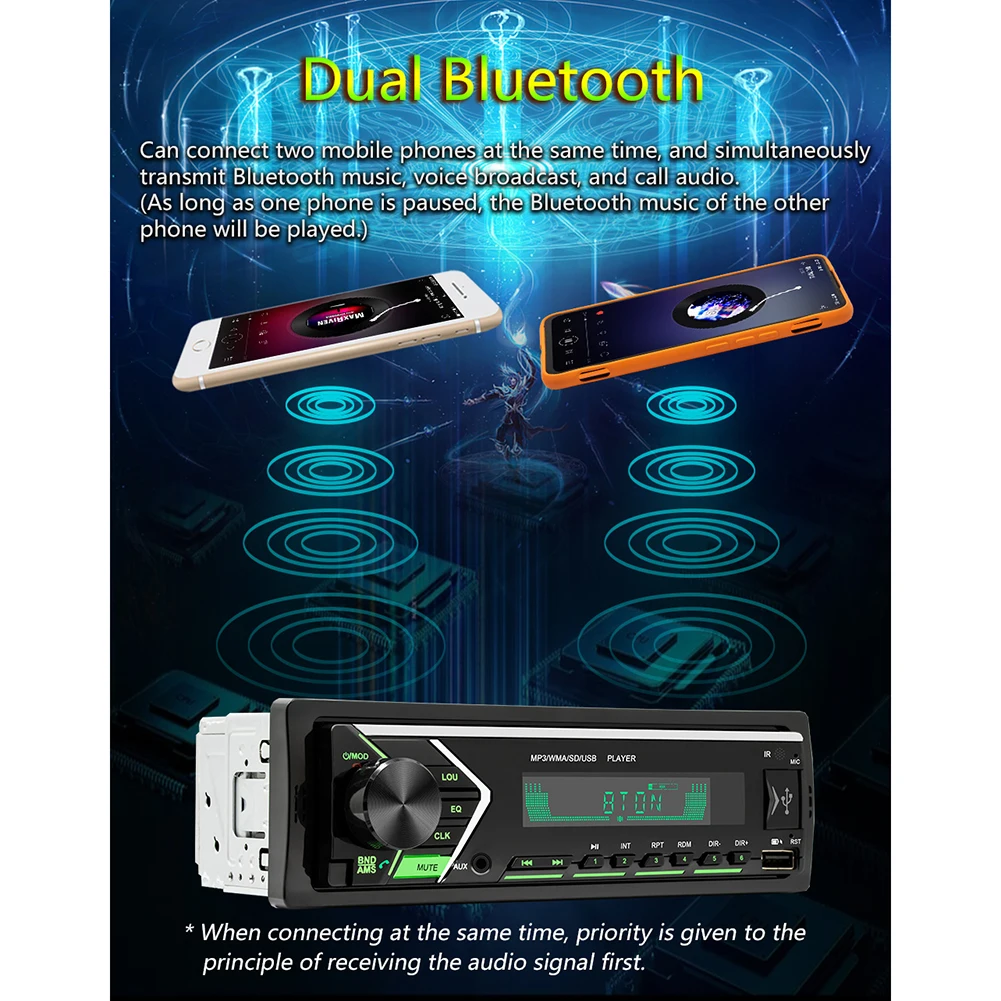 Автомобильный MP3 плеер Bluetooth 4 0 устройство для чтения карт громкой связи FM радио