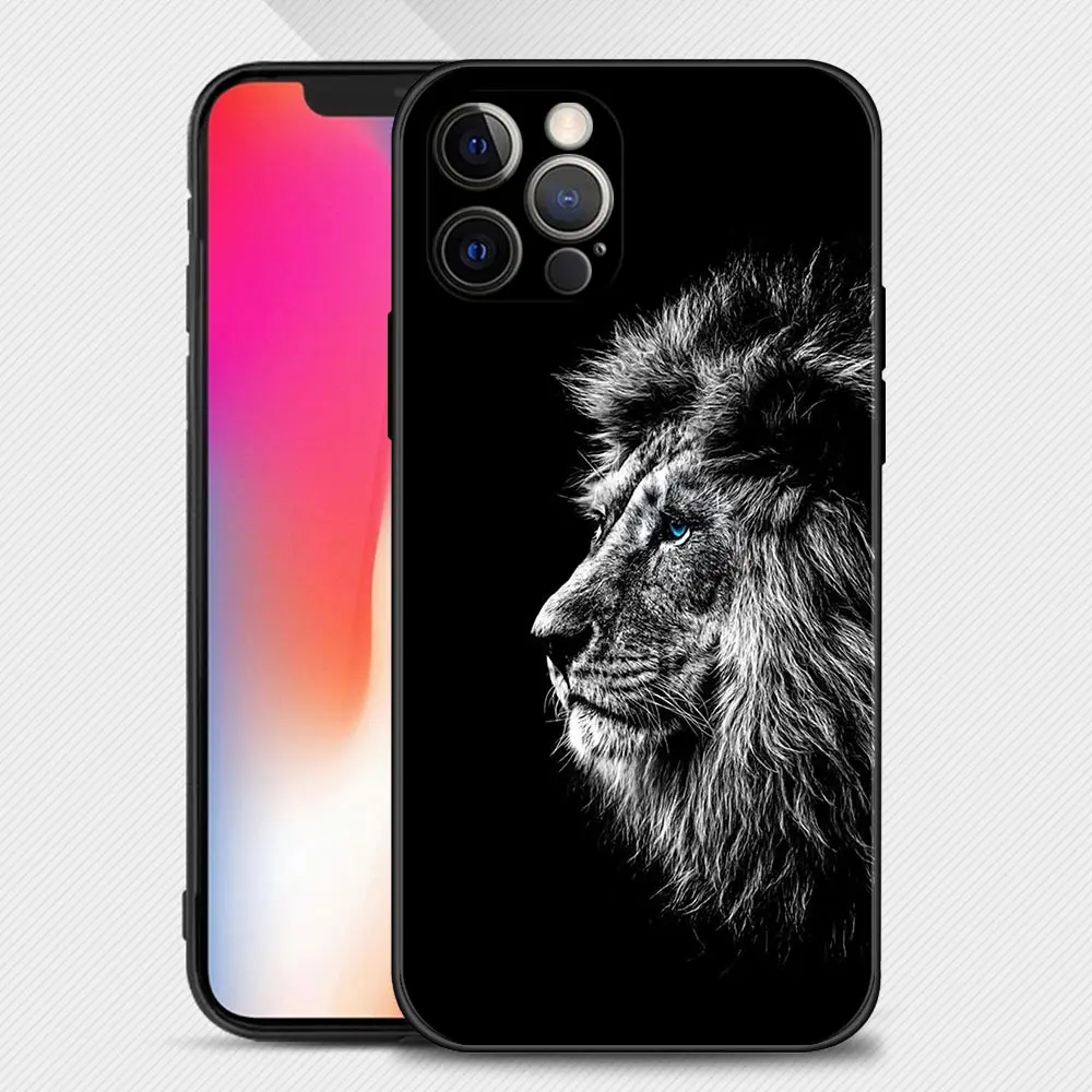 iphone 12 pro max leather case Case For Apple iPhone 13 12 11 Pro Max Mini XS Max XR X 7 8 Plus 6 6S SE 2020 Cover Shell Wolf Dog Cat Bird Lion Tiger Animal iphone 12 pro max clear case