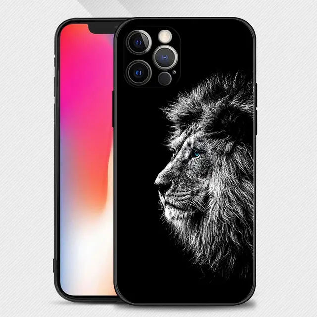 Case For Apple iPhone 13 12 11 Pro Max Mini XS Max XR X 7 8 Plus 6 6S SE 2020 Cover Shell Wolf Dog Cat Bird Lion Tiger Animal B09