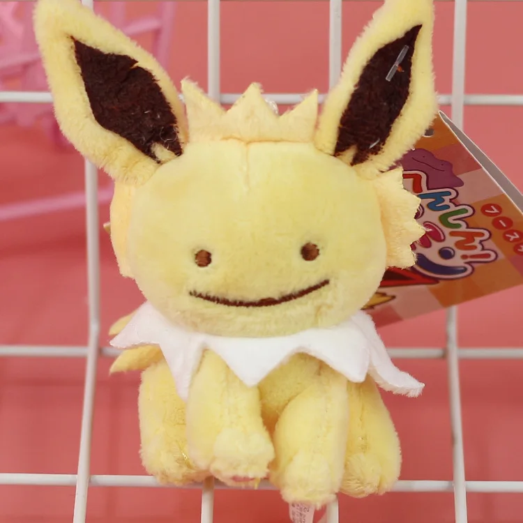8 см плюшевый Eevee трансформер Ditto Jolteon Flareon Vaporeon Espeon Umbreon Poliwag Psyduck хорошее качество Рождественский подарок для ребенка - Цвет: Цвет: желтый
