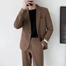 OIMG – costume deux pièces décontracté pour homme, joli costume d'affaires coréen, nouvelle collection automne 