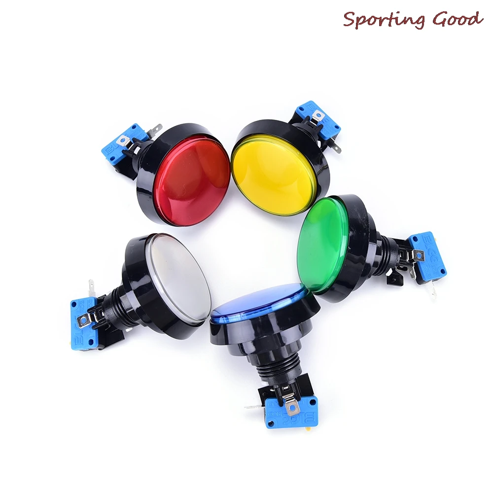 60MM New LED Light Lamp Big Round Arcade Video Game Player Push Button Switch Promotion Wholesale 5 Colors