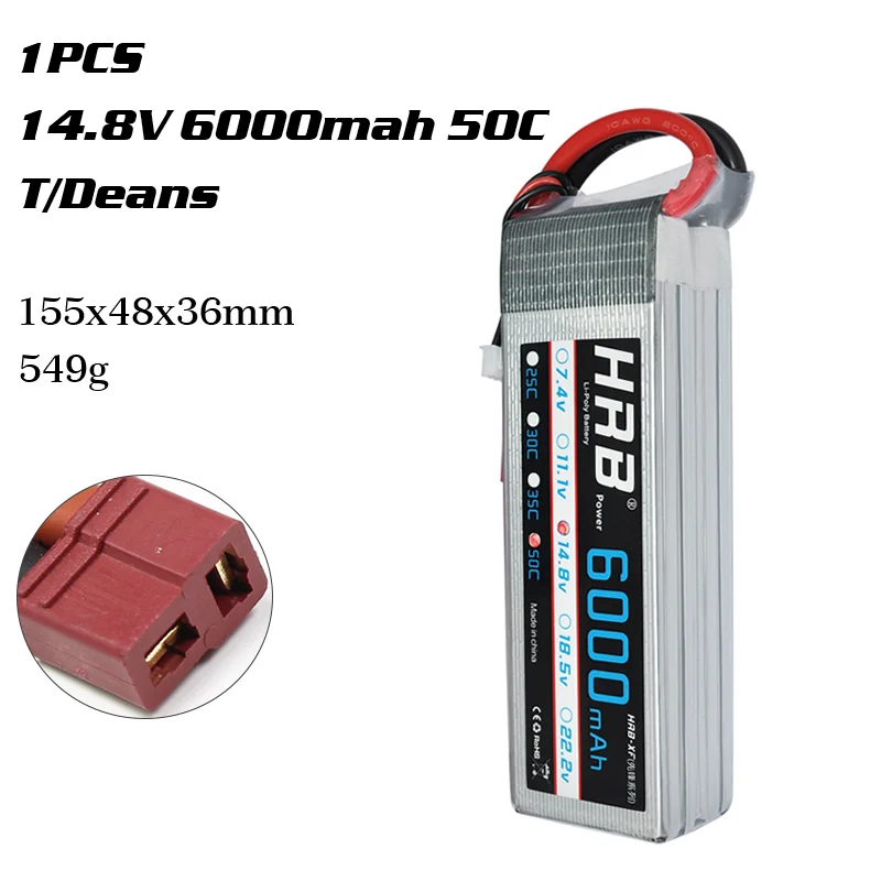 4S 6000mah 50C T HRB Lipo 2S 3S 4S 6S Батарея 1500 мА/ч, 2200 3300 мА/ч, 4000 мА/ч, 5000 мА/ч, 6000 мА/ч, XT60 T деканов EC5 XT90 7,4 V 11,1 V 14,8 V 22,2 V RC Запчасти - Цвет: 4S 6000mah 50C T