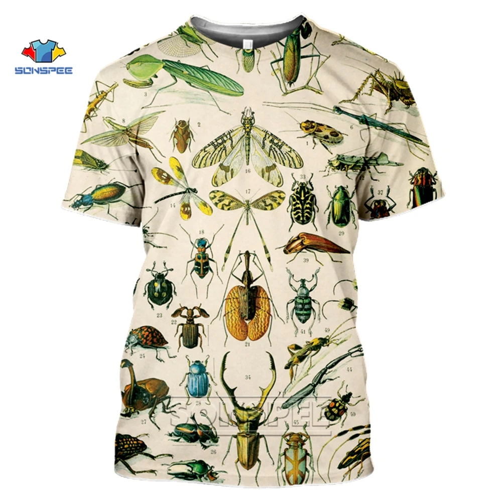 SONSPEE Anime Fashion Mens 3d T Shirt 3D All Over Printed Insects Birds Clothes T Shirts Summer Harajuku Casual Unisex T-Shirts