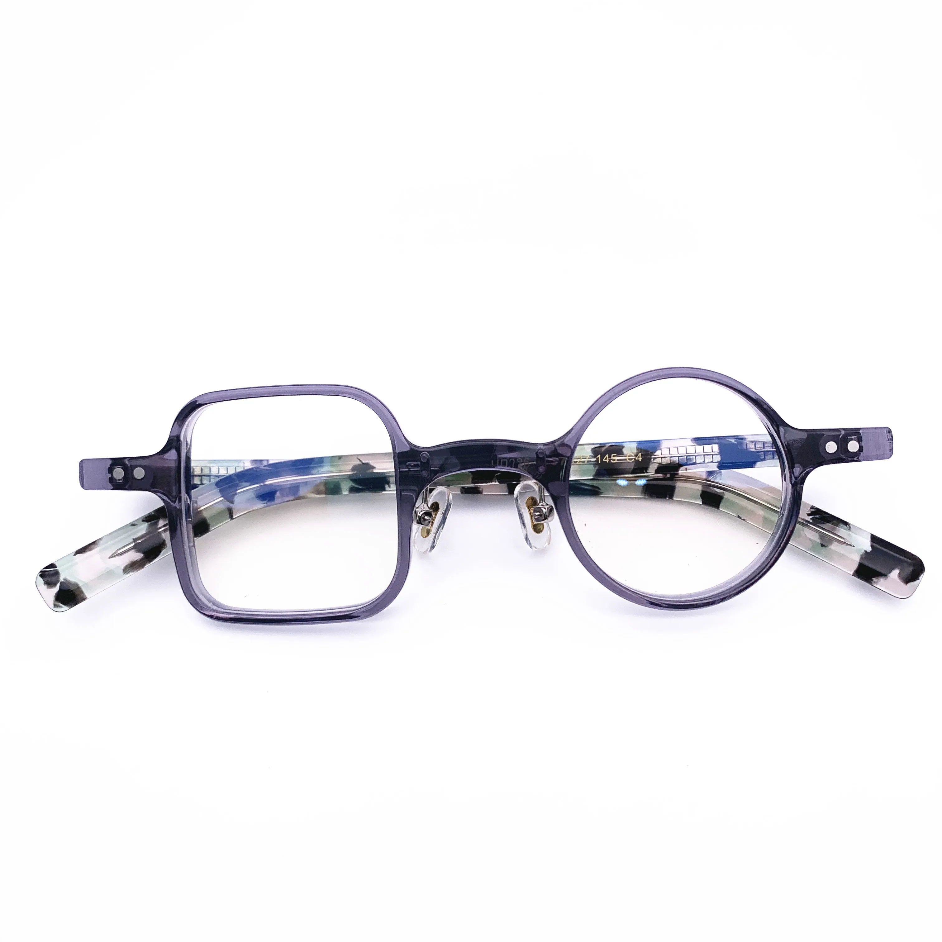 

Belight Optiacl Acetate Square with round Glasses Frame Men Women Prescription Eyeglasses Retro Optical Frame Eyewear 226-1