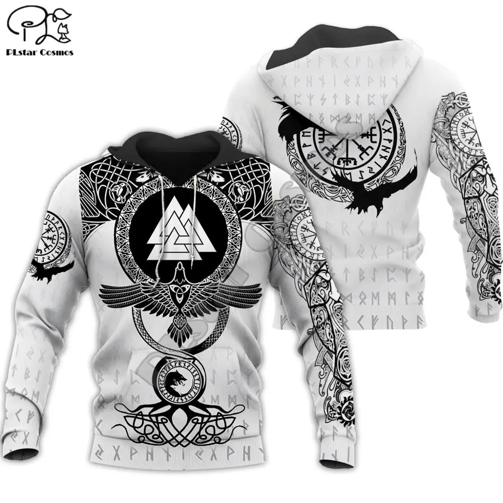 PLstar Cosmos Valhalla God Odin Warrior Tattoo Vintage NewFashion Tracksuit 3DPrint Harajuku Pullover Casual Jacket Hoodies X26