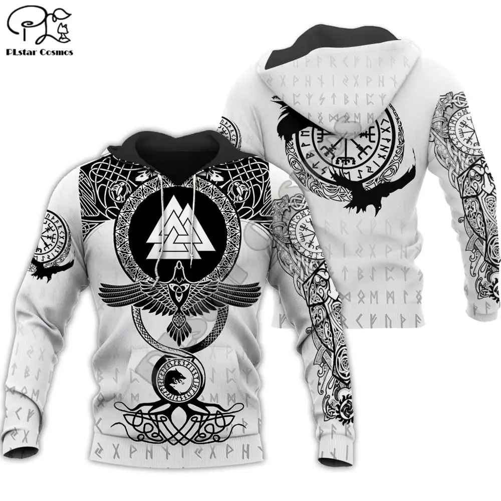 PLstar Cosmos Viking Warrior Tattoo New Fashion Tracksuit casual Colorful 3D Print Zipper/Hoodie/Sweatshirt/Jacket/Men Women s-9