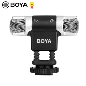 

BOYA BY-MM3 Dual Head Microphone Stereo Recording Condenser Mic for iPhone 8 Android Phone DSLR Camera DV Live Video pk BY-MM1