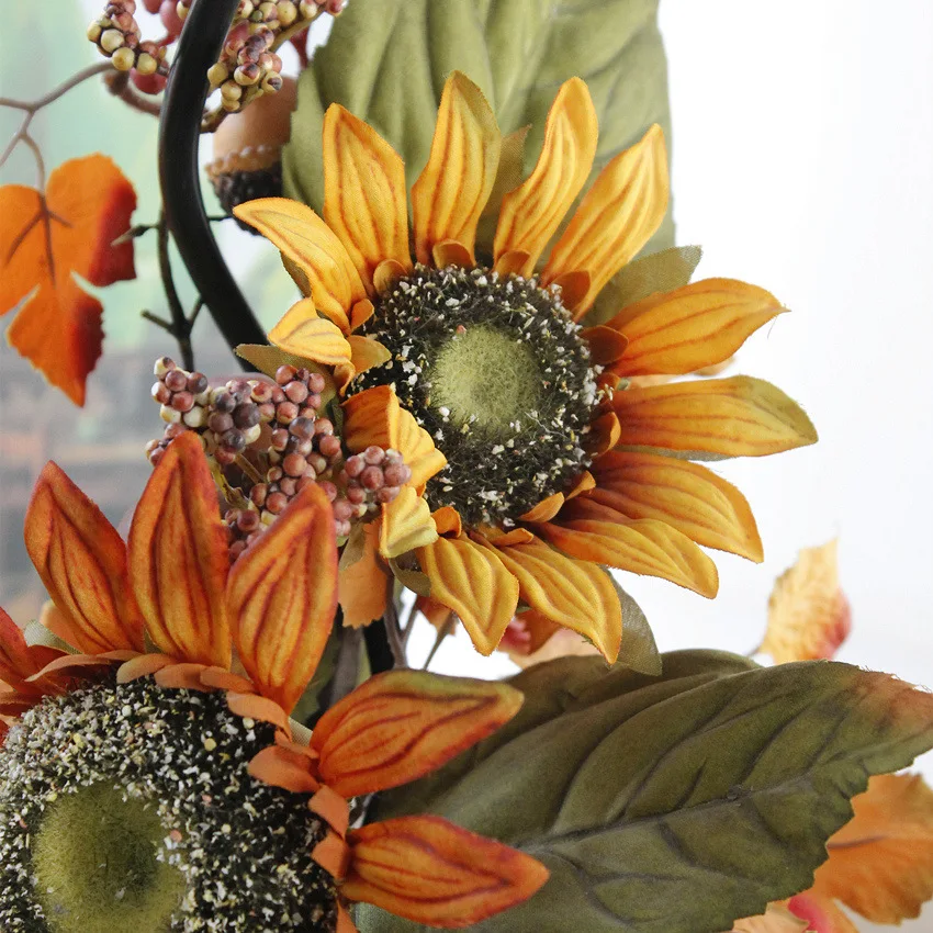 Забавное горячее Рождественское украшение подсвечник искусственный цветок