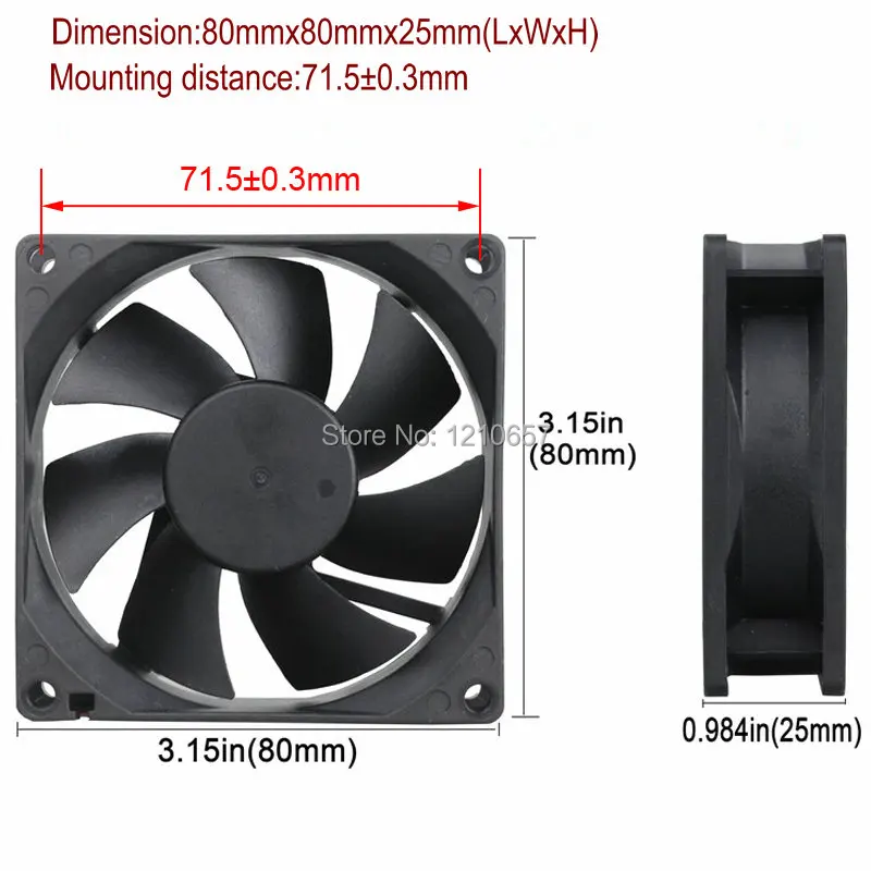GDSTIME 8025 8 см 80 мм 80x80x25 мм 12 В 2Pin DC бесщеточный компьютер PC охлаждающий вентилятор чехол