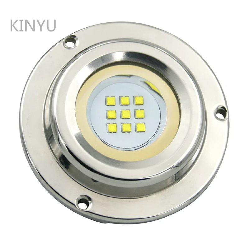 

27W LED Underwater Boat Light 316L Stainless Steel Round Waterproof docks ponds swimming pools fountains KY-B27