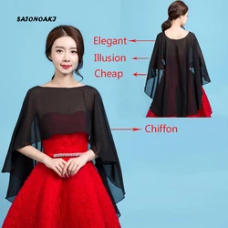 Womens Ladies Soft Capes Wedding Jacket Wraps Chiffon Shrug Bridal Bolero Mariage Long Shawl Capa Mujer Accessories Mujer Fiesta