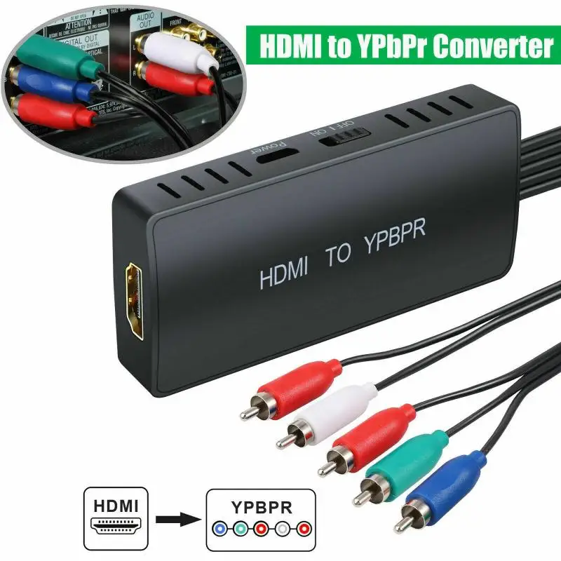 

HDMI To 5RCA RGB Component YPbPr Video +R/L Audio Adapter Converter For PS4 PS3 Xbox 360 HDTV Monitor Projector