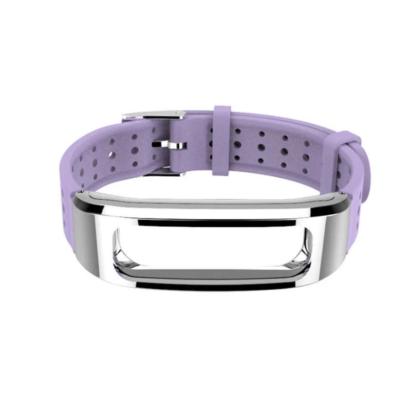 Mijobs магнитное Силиконовое Сменное кольцо для huawei Honor Band 4 версия для бега цветной водонепроницаемый ремешок для часов для huawei - Цвет: Purple