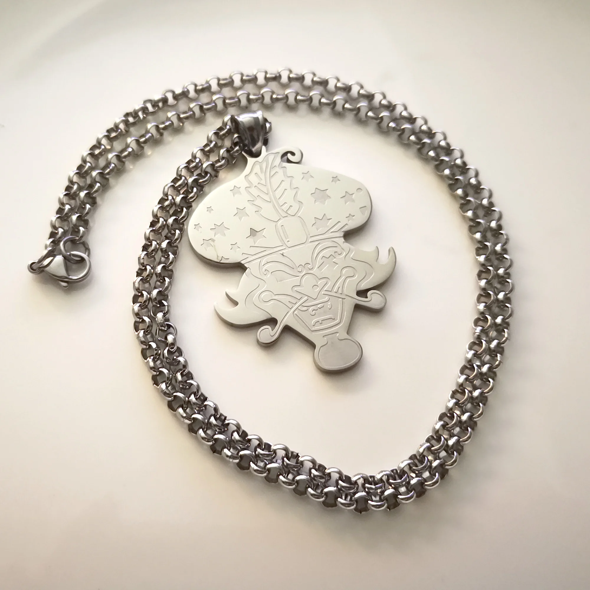 2 inches Tall With 4mm 24 inch Rolo Chain Stainless Steel Necklace Icp Insane Clown Posse Twiztid Hallowicked Rare Charms Pendan 5