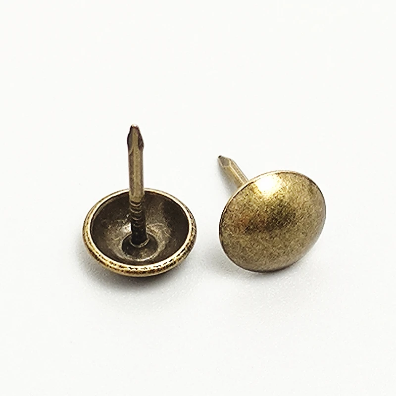 100pcs Upholstery Nail M9x9mm Antique Brass Bronze Gift Wine Case Box Furniture Tacks Tack Stud Pushpin Doornail