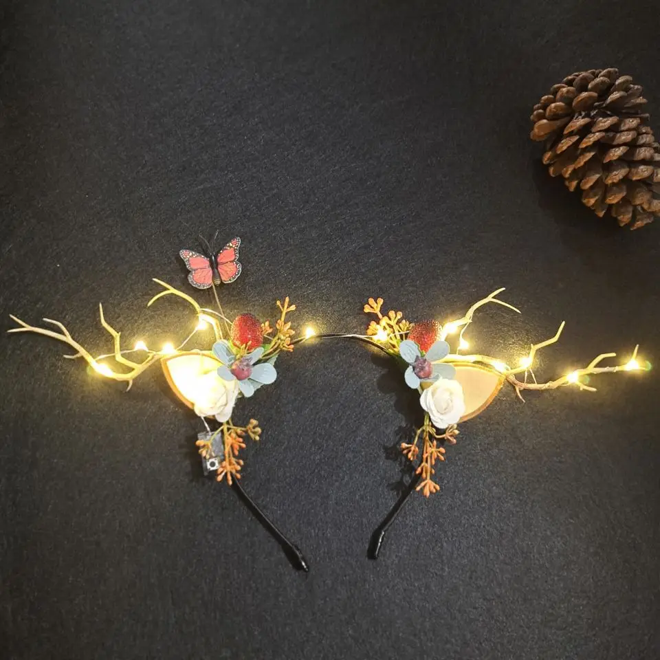 Женская рождественская повязка на голову с изображением сказки цветов Ретро