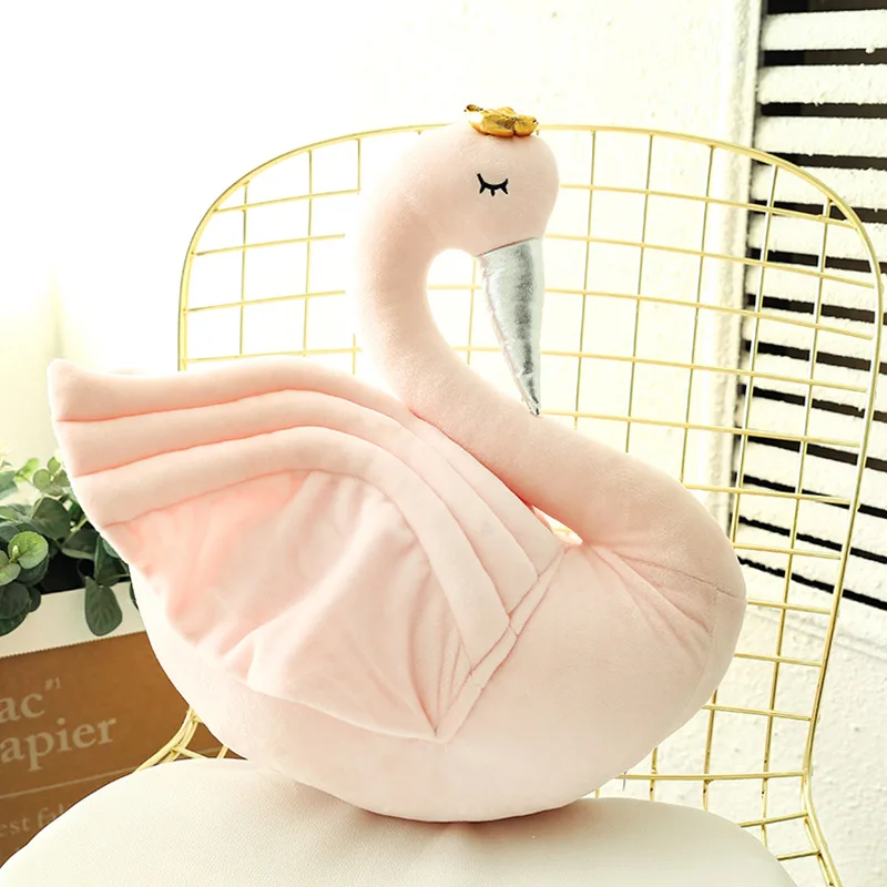 

New Products Cute Crown Swan Was Pillow Airable Blanket Plush Toys Children Girl'S Birthday Gift wu xiu tan