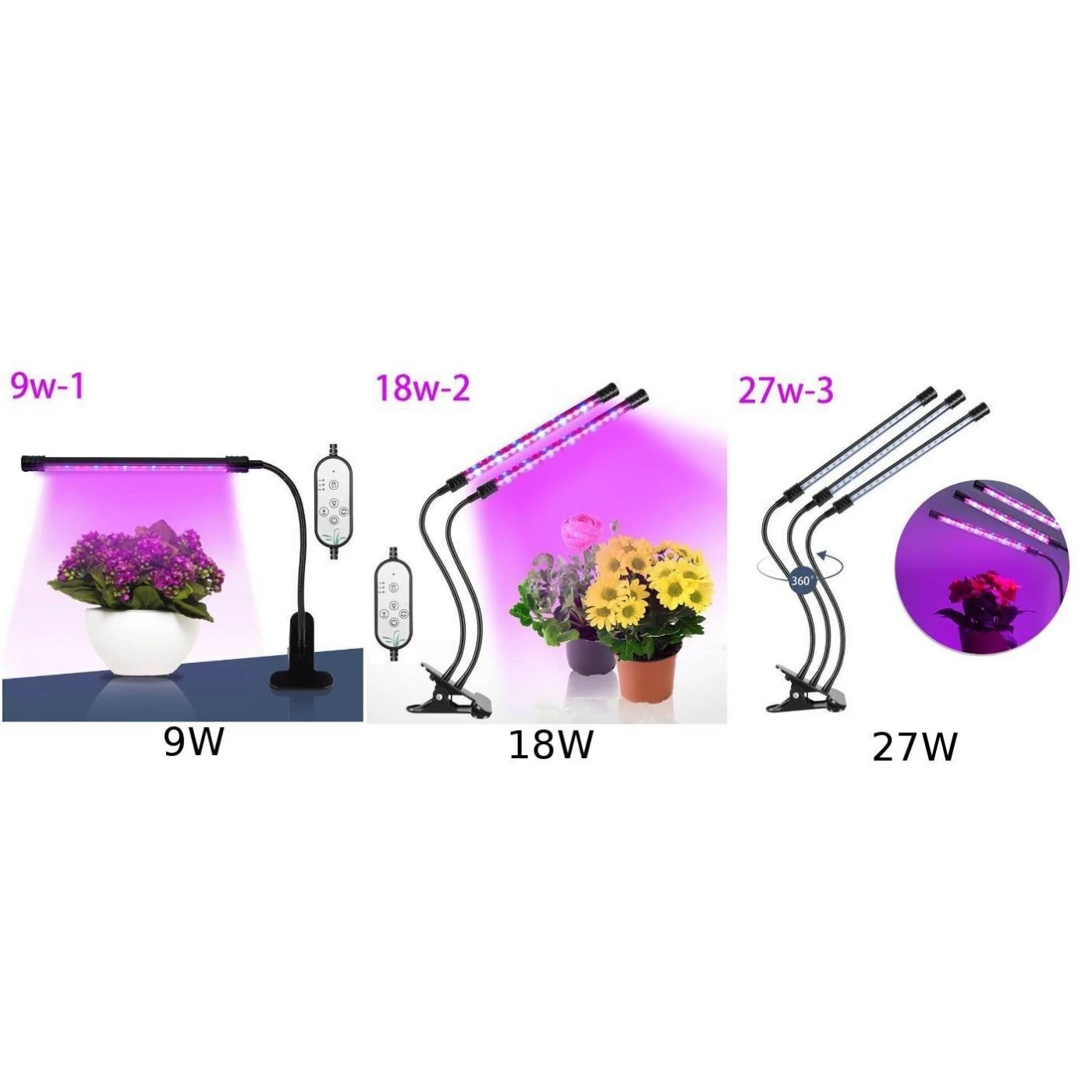 ED Grow Light Plant Growing Lamp Lights With Clip For Indoor Plants Hydroponics
