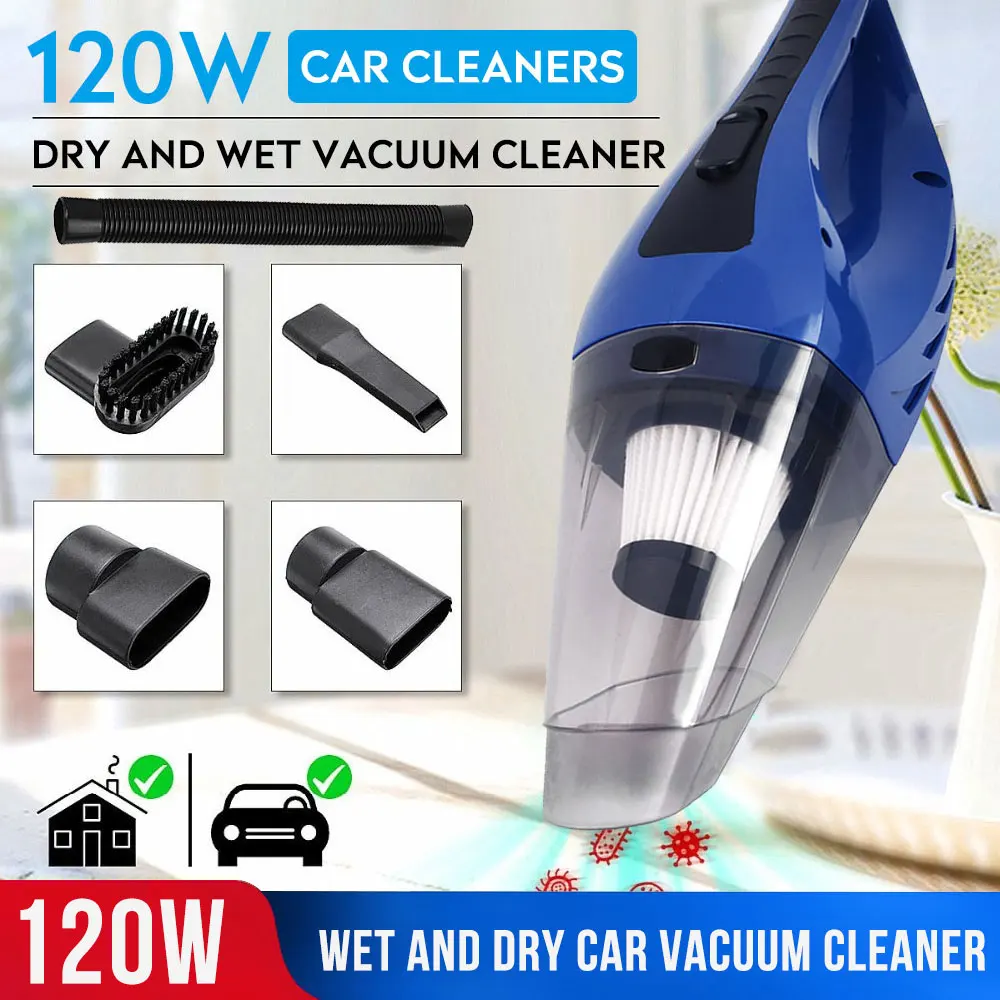 Vehemo 120W 12V ABS универсальный вакуумный очиститель автомобиля и дома проводной съемный для удаления пыли для очистки Наборы водопоглощение авто